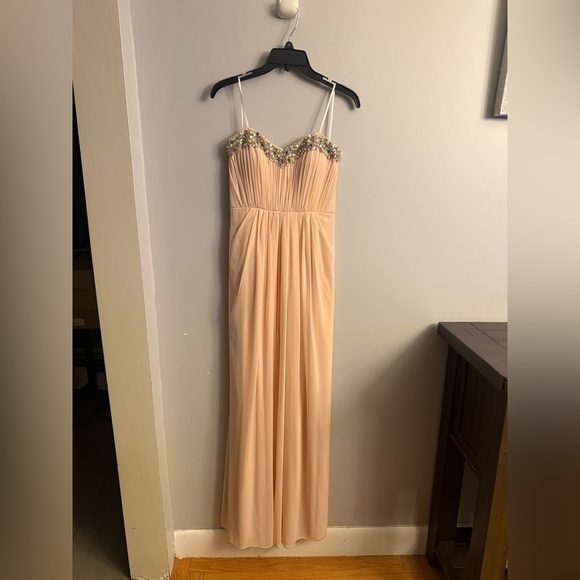 Decode 1.8 Dresses & Skirts - Decode 1.8 Blush Chiffon Beaded Formal Dress Size 4
